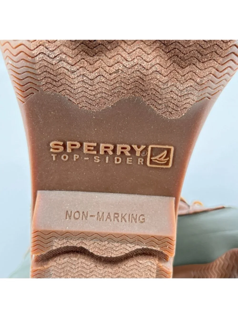 Men's Sperry Avenue Synthetic Duck Boot Tan / Olive, Size 9.5 M